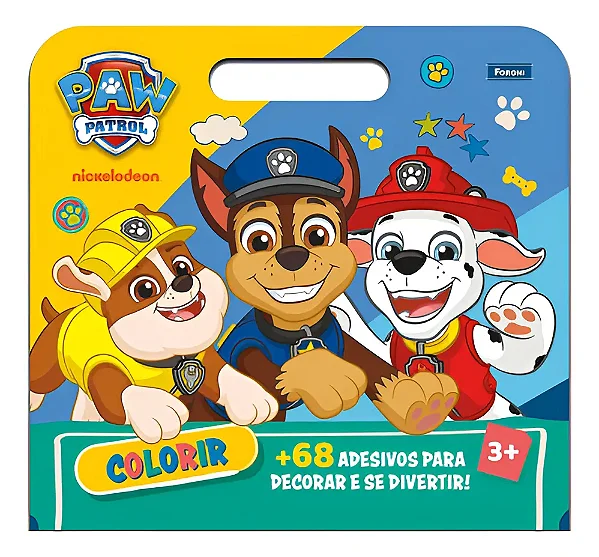Livro Álbum De Colorir Patrulha Canina +68 Adesivos - Foroni