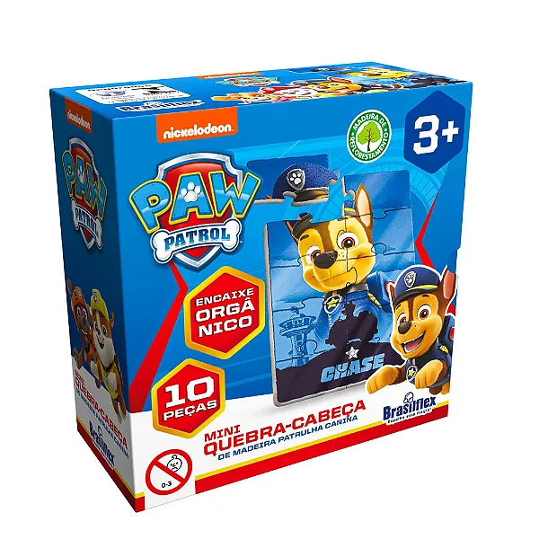 Mini Quebra-cabeça De Madeira Patrulha Canina Turma 10 Peças