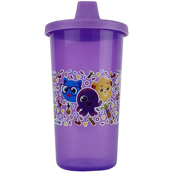 Copo Transição Easy 340ml Bico Rígido Bolofofos Roxo BabyGo