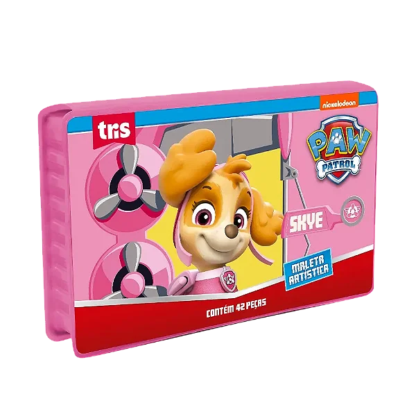 Kit Maleta Artística Skye – 42 peças – Patrulha Canina