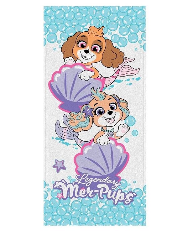 Toalha De Banho Infantil Felpuda - Patrulha Canina Skye