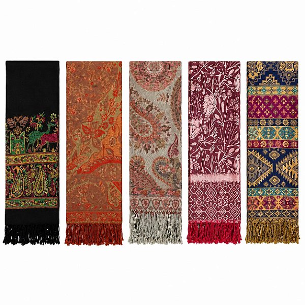 Pashmina Estampada Dupla Face Indiana