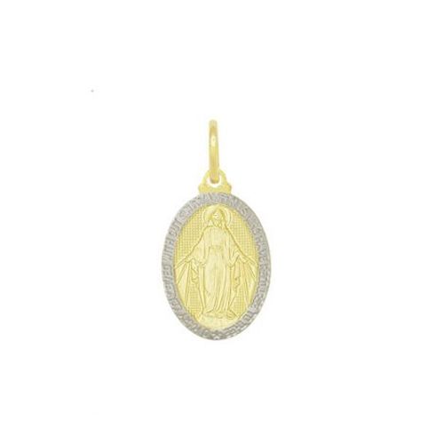 Pingente Banhado a Ouro Medalha Oval  N. Sra das Graças