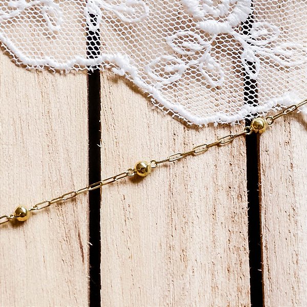 Pulseira de Ouro 18k Infantil Bolinha 2,5mm