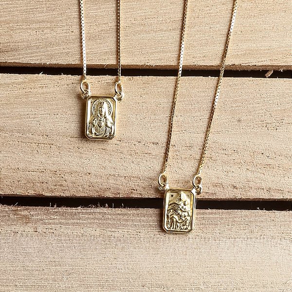 Escapulário de Ouro 18k 60cm