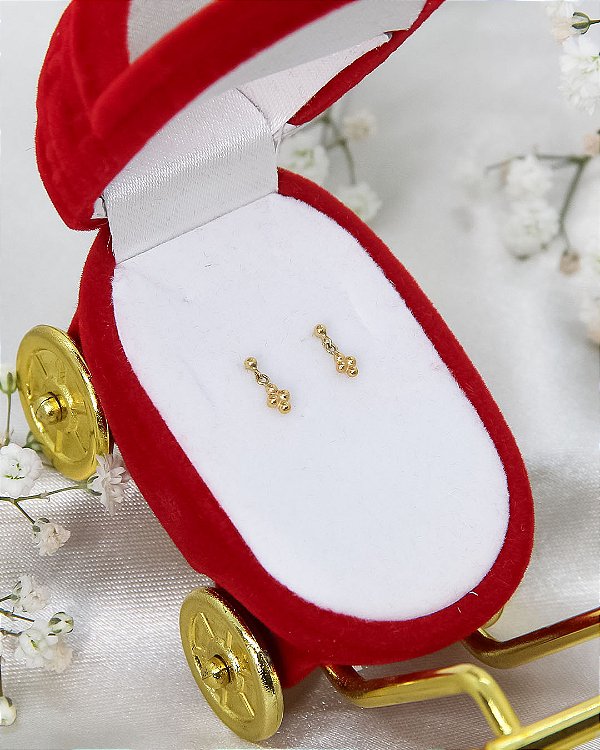 Brinco de Ouro 18K Uva Pendurado