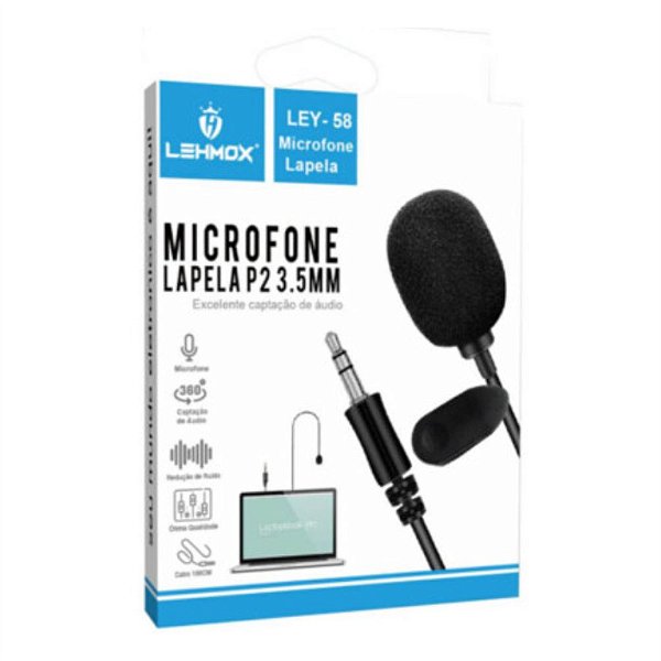 Microfone de Lapela LEHMOX LEY-58