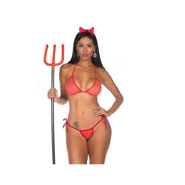 Fantasia Pimenta Sexy Mini Diabinha 3359 Tam. Único