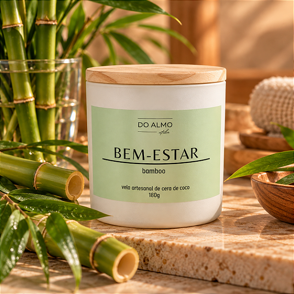 Vela Aromática Artesanal Bamboo 180 g | Bem-Estar