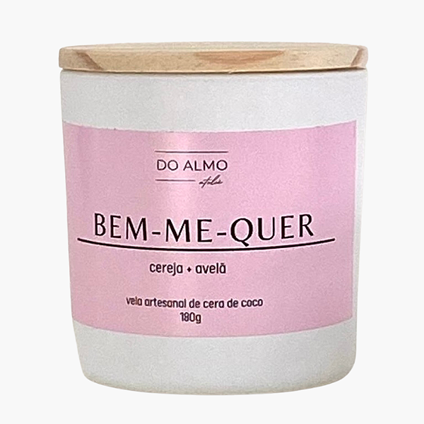 Vela Aromática Artesanal Cereja & Avelã BEM-ME-QUER 180g