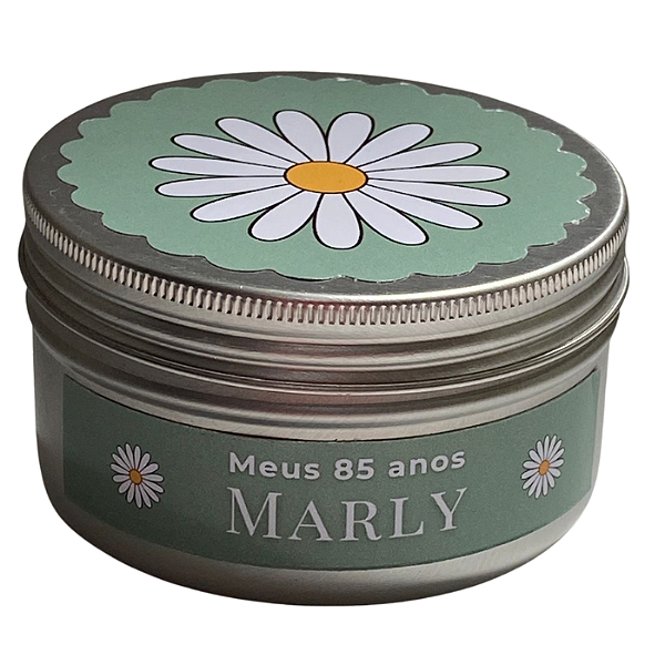 Vela Personalizada Flor Latinha 90g para Lembrancinhas e Brindes