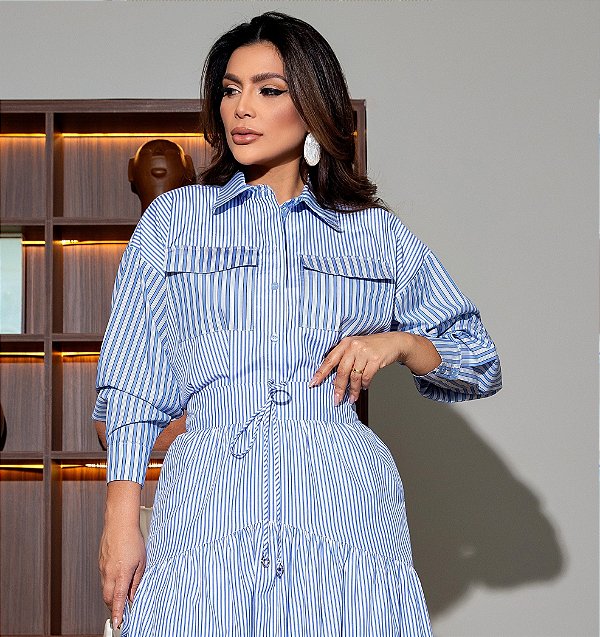 CAMISA TRICOLINE FIO TINTO COMPOSÊ - LUZIA FAZZOLLI