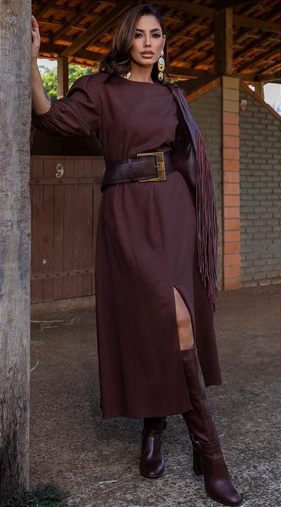 VESTIDO PATRICIA MARROM - VANESSA OTTOBONI