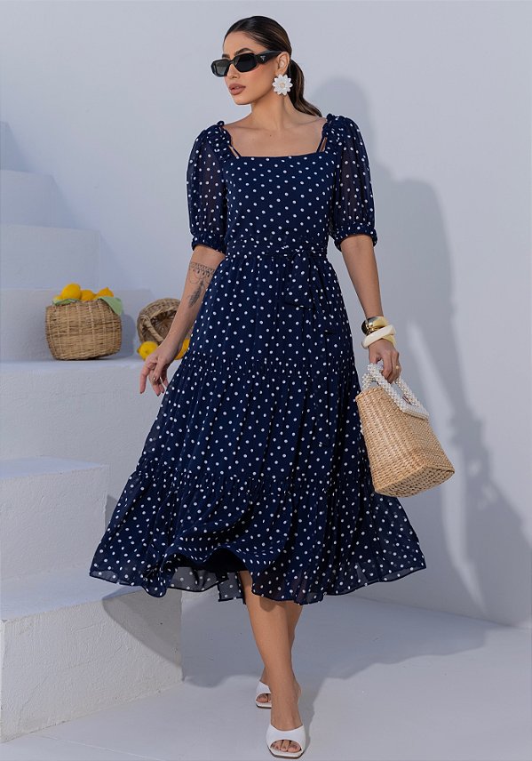 VESTIDO CHIFFON POA - LUZIA FAZZOLLI