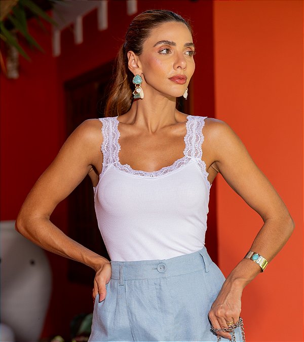 KIT BLUSA REGATA CANELADA COM RENDA - LUZIA FAZZOLLI