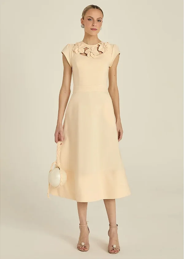 VESTIDO TARSILA BAUNILHA - LOVLITY