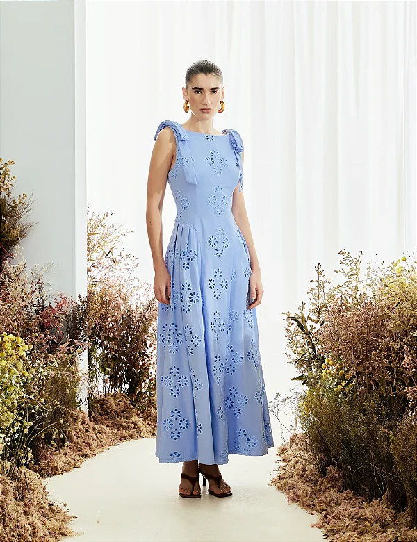 VESTIDO LAISE DECOTE CANOA LAÇOS - DELIGHT