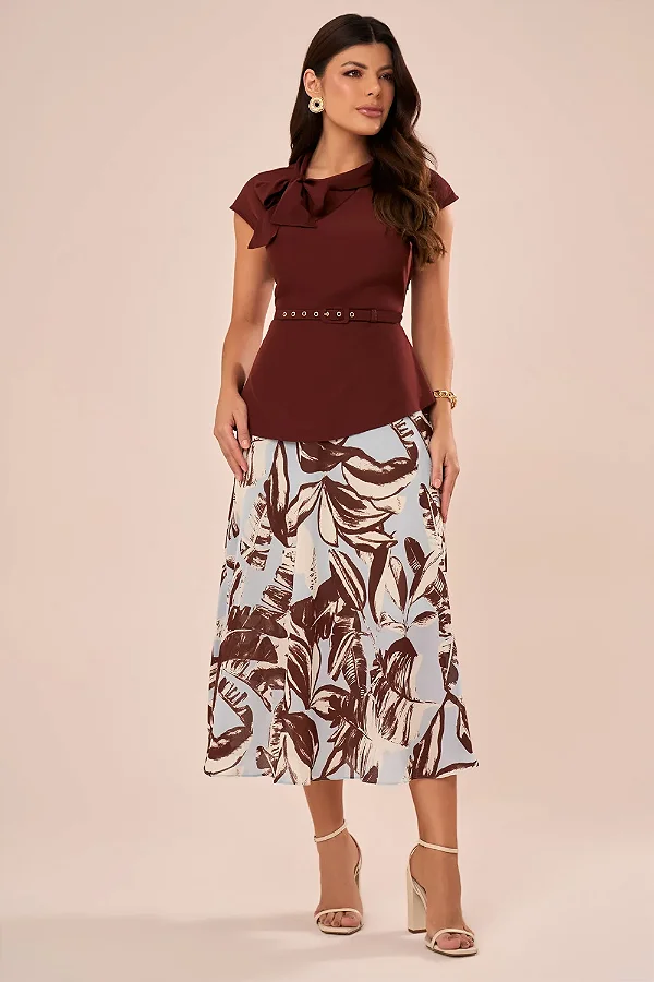 CONJUNTO MIDI COM LAÇO NO DECOTE - FASCINIUS