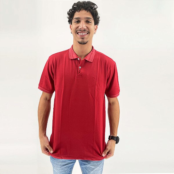 Camisa Polo Gola com Detalhe Masculina  My Cris & Magus