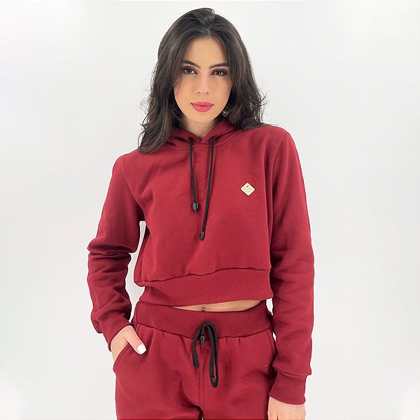 Moletom Cropped com Capuz La Plume
