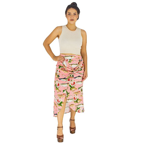 Saia Midi Nó Frontal Mamô