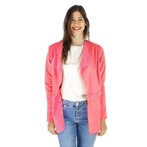 Casaco sem Costura Menina Rosa