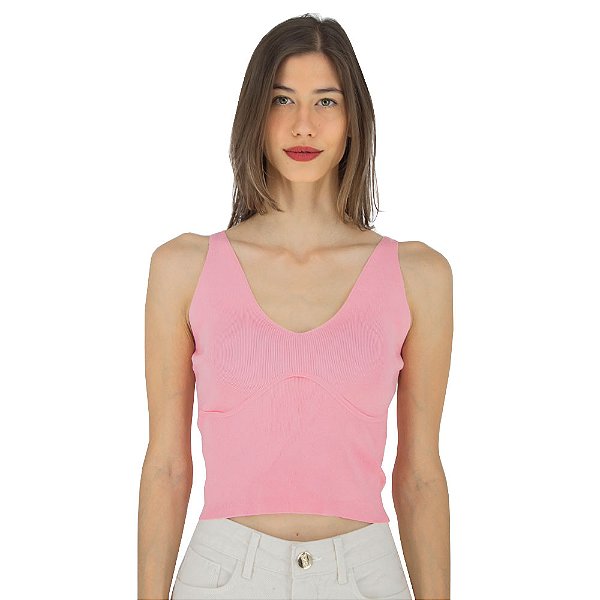 Cropped Regata Tricot Corset Mamô
