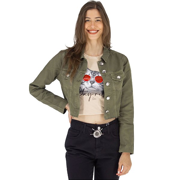 Jaqueta Cropped Jeans CWR