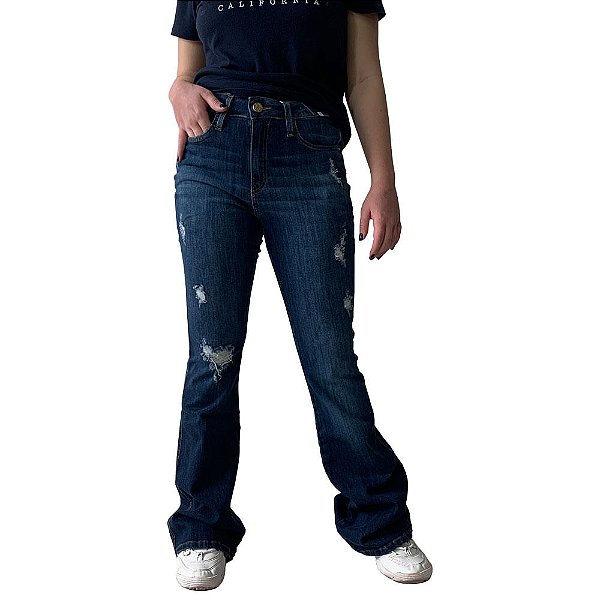 Calça Flare Jeans Feminina Dicollani Denim