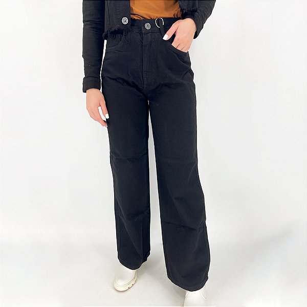 Calça Jeans Wide Leg Pink Lú