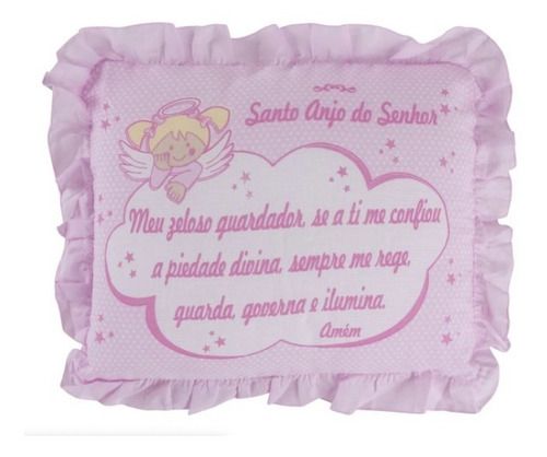 Travesseiro Para Bebê Com Frase De Oração - Rosa