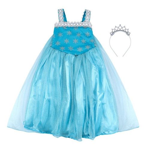 Fantasia Vestido Longo Princesa Azul Menina