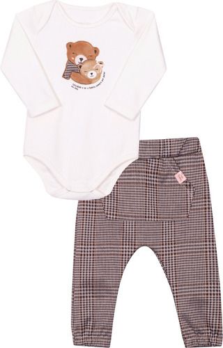 Conjunto Em Cotton Body E Calça Nini E Bambini Bebê Menina