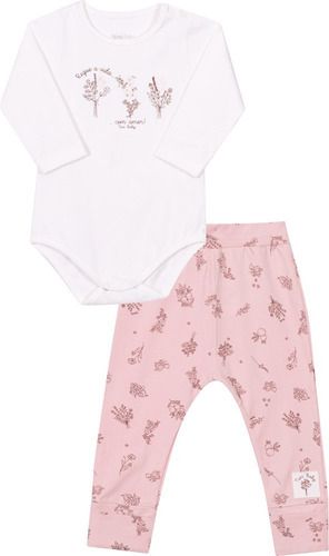 Conjunto Em Cotton Body E Calça Nini E Bambini Bebê Menina
