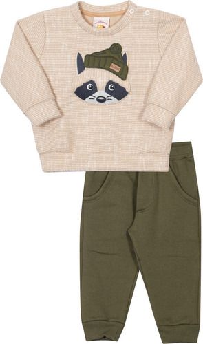 Conjunto Casaco Em Tricot E Calça Em Moletom Nini E Bambini