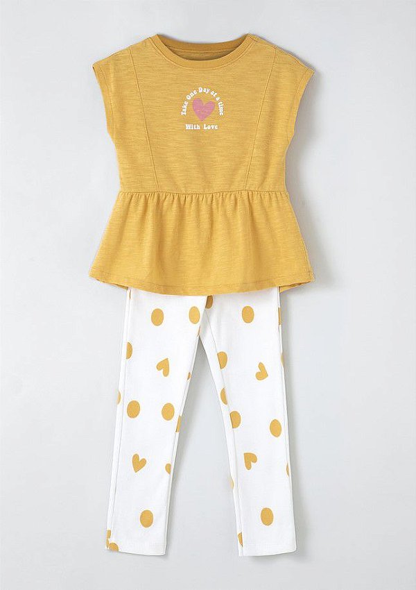 Conjunto Infantil Menina Blusa E Legging Estampado Toddler Hering Kids 5BYK