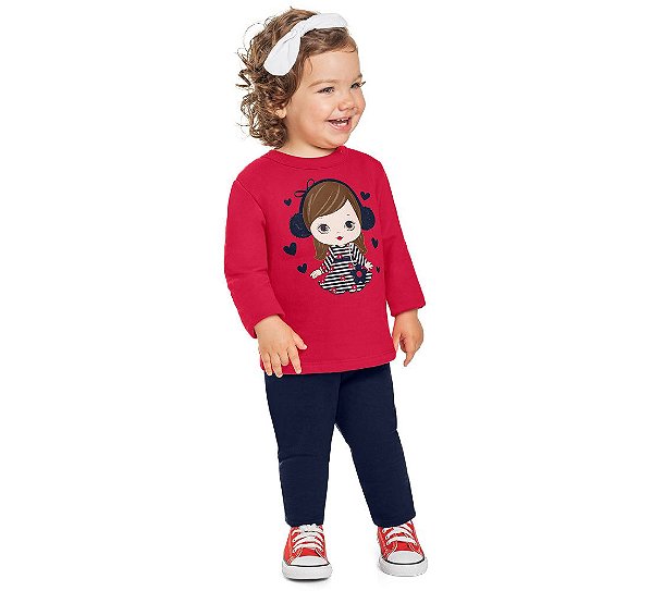 Conjunto Blusa e Calça Moletom Feminino Kyly 207918