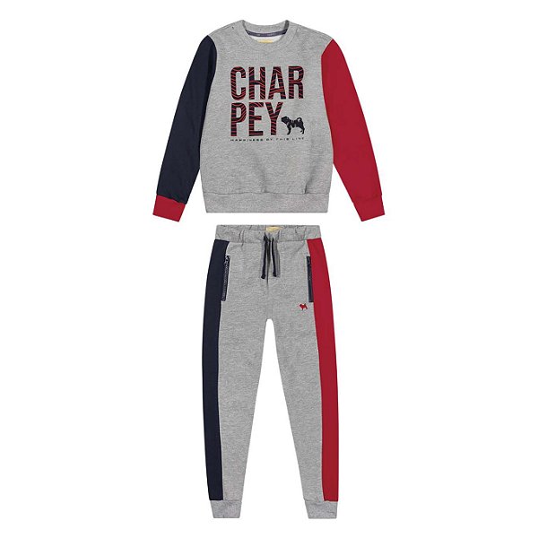 Conjunto Blusão E Calça Em Moletom Com Felpa Charpey