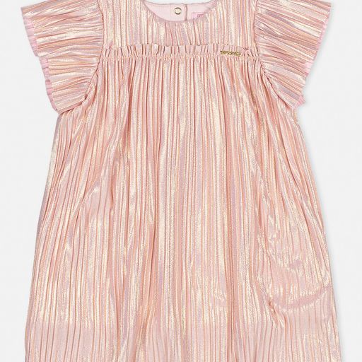 Vestido Manga Curta Plissado Momi C1757