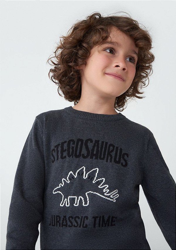 Blusão Infantil Menino Em Tricô Com Jacquard Hering Kids