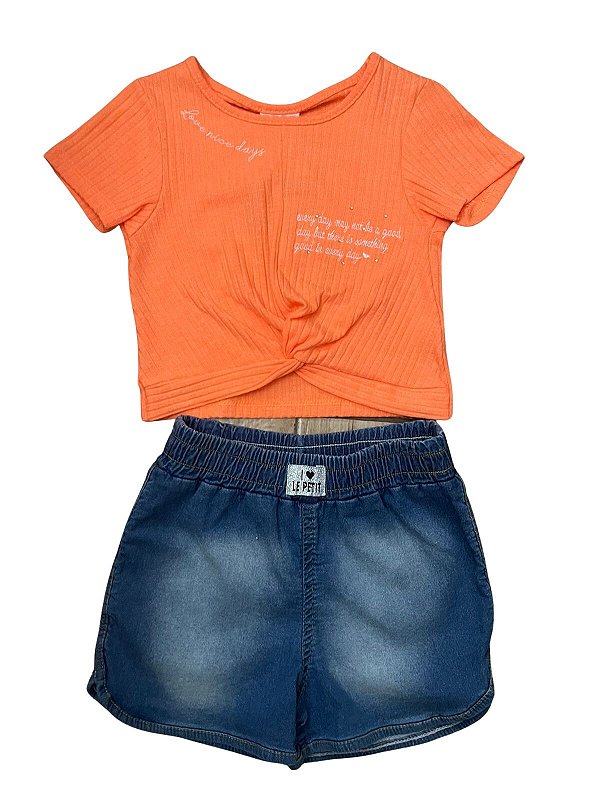 Conjunto Shorts e Cropped Le Petit 1376