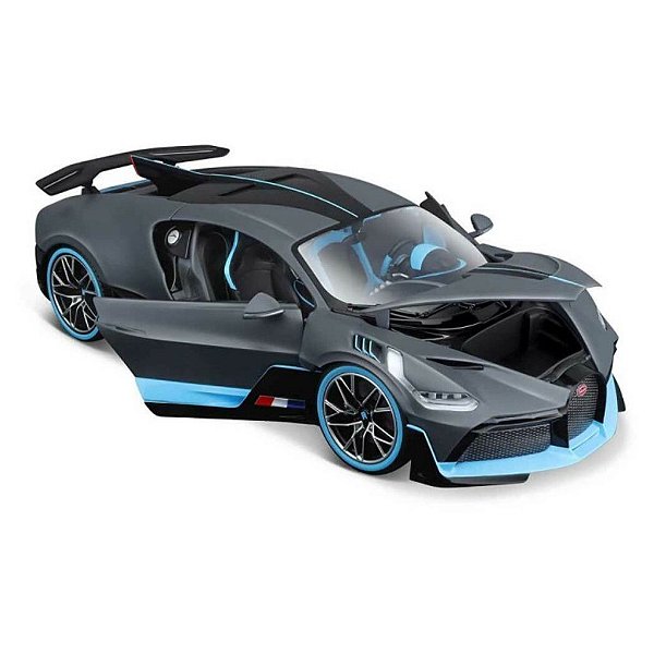 Miniatura Bugatti Divo 1/18 - MAISTO - cinza e azul