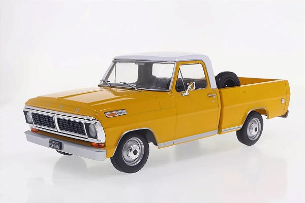 Miniatura Carro Ford F-100 1971 Amarela - 1/24