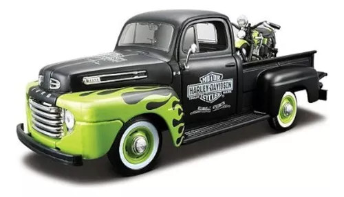 Miniatura Pick-up Ford Retro + Moto - Harley Davidson Custom