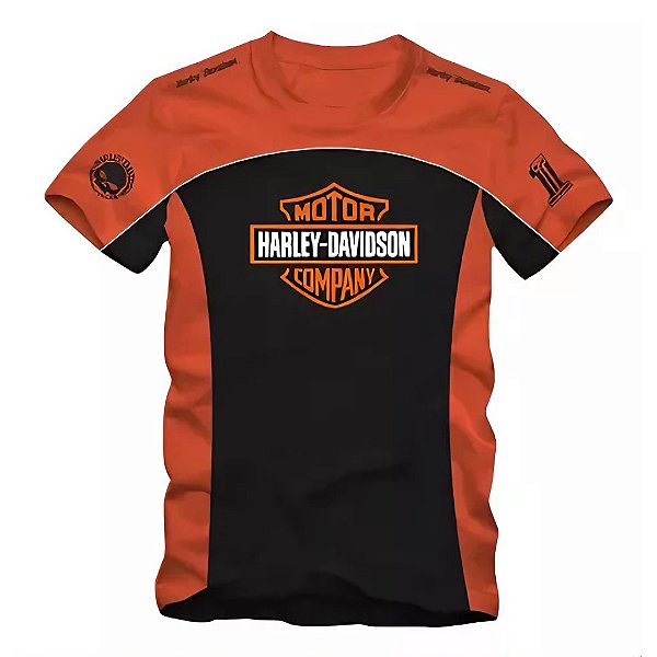 Camiseta Moto Harley Davidson - Laranja