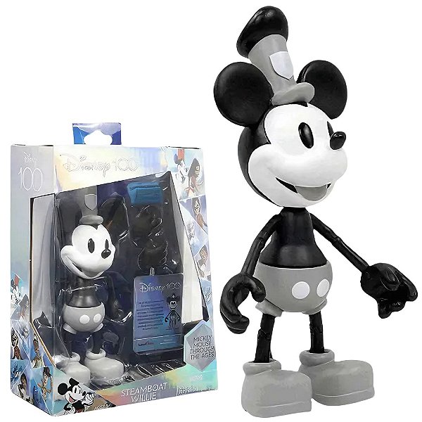 Mickey 100 Anos Steamboat Willie Articulado