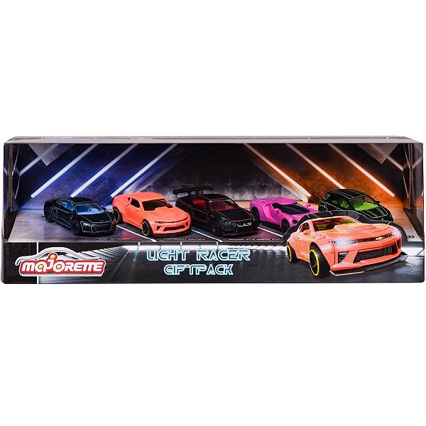 Giftpack Majorette Light Racer 5 Carros 1/64