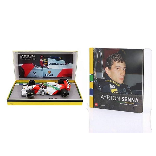 Miniatura Ayrton Senna McLaren MP4/8 1993 1/18 + Livro livre