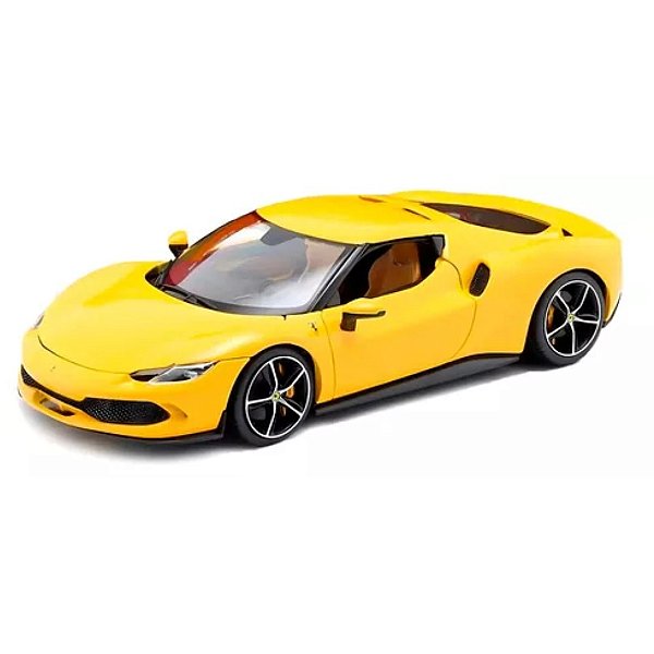 Miniatura carro Ferrari 296 GTB Amarela - 1/18