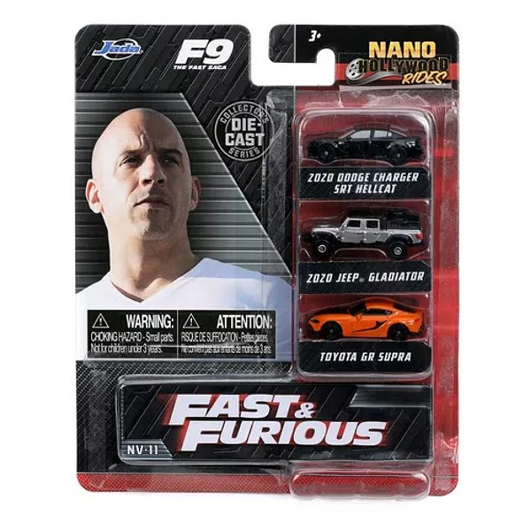 Set Nano Velozes E Furiosos Supra/gladiator/hellcat Jada 1.65